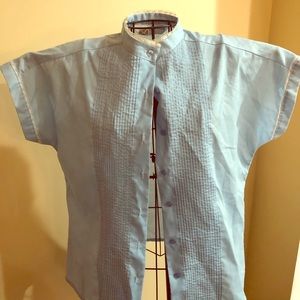 Vintage blouse with pleats lace trim